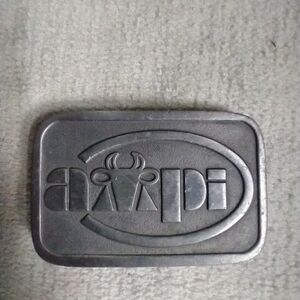 Silvertone grey hitline belt buckle mens